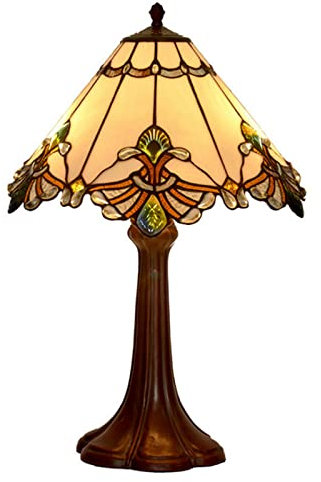 CAPXXIN Lampe de Table Baroque Jaune Art Tiffany Lampe de Bureau en Verre coloré Lampe décorative en Verre Faite à la Main pour Salon Chambre café décoration Lampes de Lecture Needed
