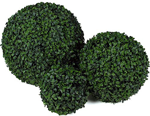 Gruytoie Palla Decorativa Finta - Palla di bosso Artificiale, Non Facile da sbiadire, Decorazione per Prato e Giardino all'aperto, Palla topiaria in bosso (31cm)