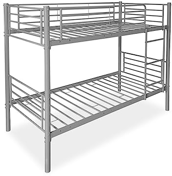 Homey - Litera Reforzada Completa con Barandilla y Escalera Metálica, Modelo Anna, Estructura Tubular, Práctica y Funcional, 90x190