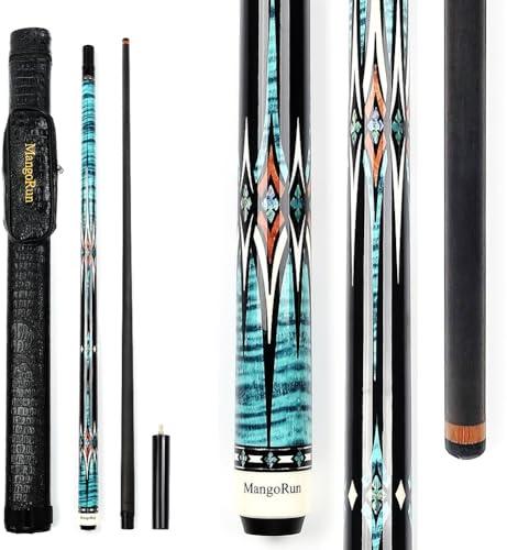 MangoRun kolfiber pool kö 12,5 mm, 1/2 biljardkö biljardkö med låg böjning, fodral set med liten förlängning