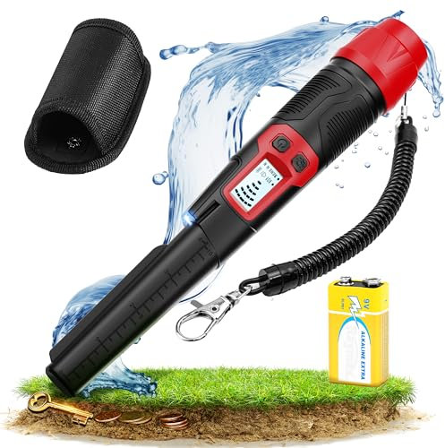 KAIWEETS Metal Detector Pinpointer, 360° IP68 Waterproof Handheld Gold Detector with LCD Screen, 3 Alert Modes Metal Detector Kids Adults, Innovative Interference Cancellation for Gold, Relics, Coins