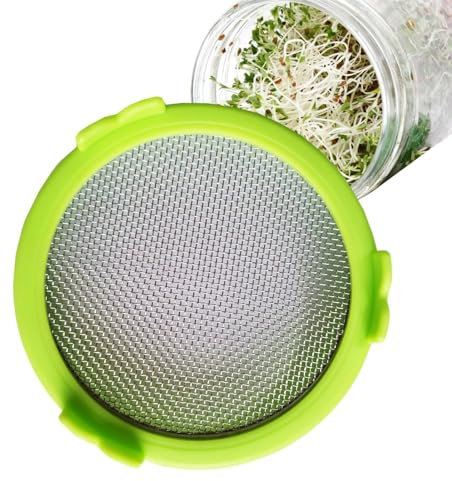 Honhoha Coperchi di germogliatura per barattoli a Bocca Larga - Coperchio del ftro del Barattolo di Muratore | Germogli di Medica e Fagioli Mung, Coperchio per germogli di colino in Acciaio