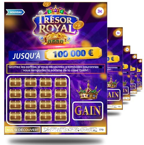 NOZHAM® X5 Faux Tickets à Gratter Gagnant 20 000€ – Blague Drôle et Farce Originale – Gag pour Piéger Vos Amis et Famille – Cadeau Humoristique, Piège pour Anniversaire, EVG, Soirée, Noël – Prank