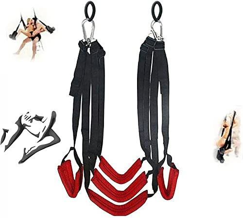 WreGmgg Cinque Cintura Altalena Rossa, Oscillazione Rotante per Fitness, Carmen Altalena Interna, Braccialetto Appeso alla Porta, Regalo di Coppia - H