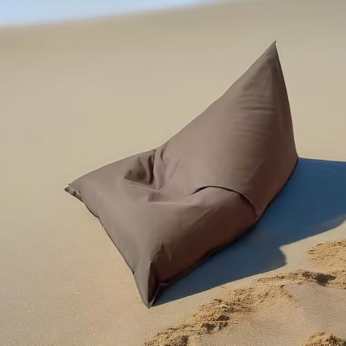 Copertura impermeabile Oxford per poltrona a sacco, portatile, per chaise longue e divano letto, per adulti, perfetta per campeggio, spiaggia e piscina, morbido cuscino per sedia a sbuffo (caffè)