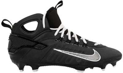 Nike Alpha Huarache 9 Elite LAX FD0088-002 Black-White Men's Lacrosse Cleats 12 US