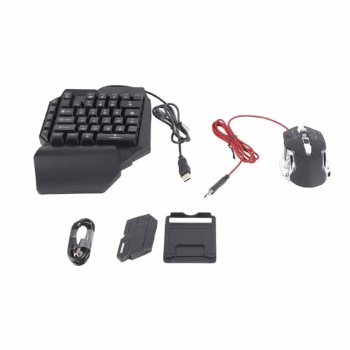 Cuifati Mini RGB Gaming Enhandstangentbord, BT 5.0 Mekanisk Knappsats med Dubbla USB-portar för Mobiltelefoner, Datorer, Bärbara Datorer, 35 Nycklar Bärbar Adapter, LED-bakgrundsbelyst, No Conflict