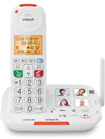 VTech Amplified Cordless Senior Phone with Answering Machine, Call Blocking, 90dB Ringer, Audio Assist, Big Buttons