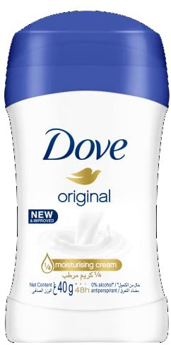 Dove Deodorante stick antitraspirante da donna per una protezione rinfrescante di 48 ore, originale, senza alcool, 40 g