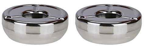 Bambelaa! Aschenbecher Stabile Ausführung Deckel für draußen Windaschenbecher Design Ascher Sturmaschenbecher Edelstahl (2)