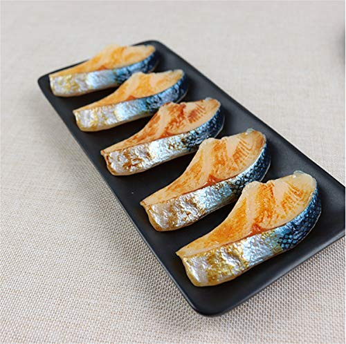 Zzooi 3PCS Artificial Faux Fried Fish Slices Fake Roast Fish Fillets Simulated Fried Fish Fillets Display Model
