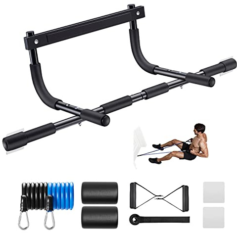 Ally Peaks Pull Up Bar for Doorway | Thickened Steel Max Limit 440 lbs Upper Body Workout| Multi-Grip Strength| Indoor Chin-Up Bar Fitness Trainer for Home Gym Portable