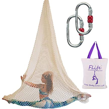 Aerial Net for Aerial Yoga,Acrobtic Circus,Children Hammock - Fun (White 2)