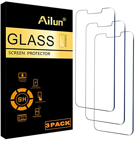 Ailun Screen Protector for iPhone 17e / iPhone 16e / iPhone 14 / iPhone 13 / iPhone 13 Pro [6.1 Inch] Display 3 Pack Tempered Glass, Case Friendly [Not for iPhone 16 6.1 Inch]