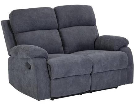 Vente-unique - Divano relax 2 posti Tolzano - poliestere - grigio antracite