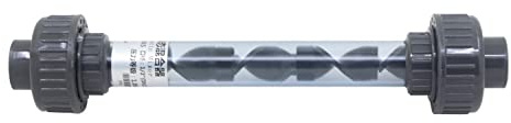 Mezclador estatico de ozono en linea sk plastico tubo mezcla liquidos para tratamiento de aguas transparente para encolar (20mm Diámetro interno)