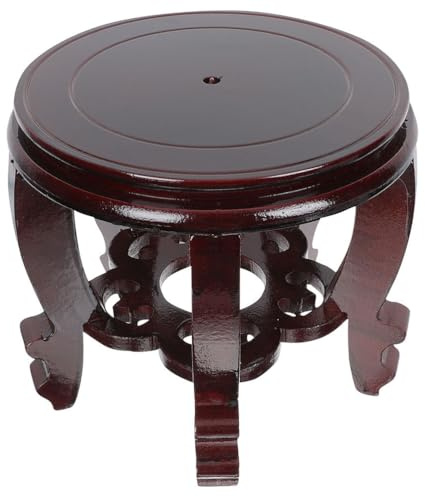 HOMSFOU Espositori in legno, pratica base per bonsai vaso teiera per, Mobili orientali Fishbowl Stand in legno, Vaso Base Stabile Decorazione Casa Espositore, mini sgabello espositore decorazioni