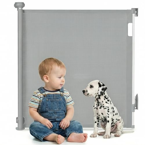 LIONELO THEA Verstellbares Ausziehbares Kinderschutzgitter für Tür, Treppe, Flur, Öffnung bis 140 cm, Türschutzgitter, Treppenschutzgitter für Kinder, Babygitter, Hundegitter, 3 Montagesets