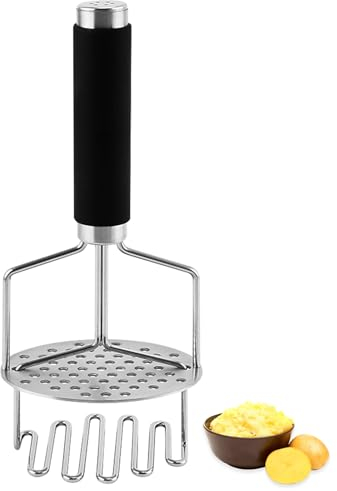 LdawyDE Aplastador de Patatas, Machacador de Patatas de Acero Inoxidable, Potato Masher de Doble Capa - Perfecto para triturar Patatas, Verduras, Alimentos para bebés - Apto para lavavajillas