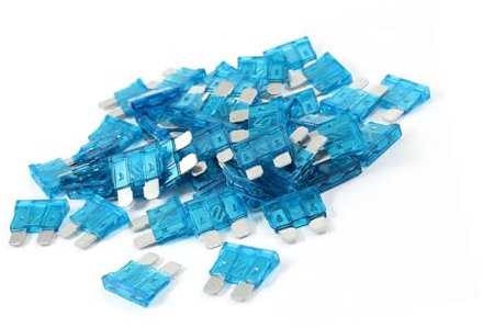 A ABSOPRO 15A Tipo Plano - Fusible de Cuchilla Para Moto Coche, Azul, 50 piezas Reemplazo de artículo