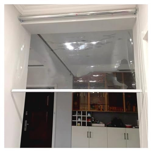 Transparenter robuster wasserdichter Außenrollos für Glastüren und Fenster, transparente Außenrollos für Regenschutz, 110 x 280 cm