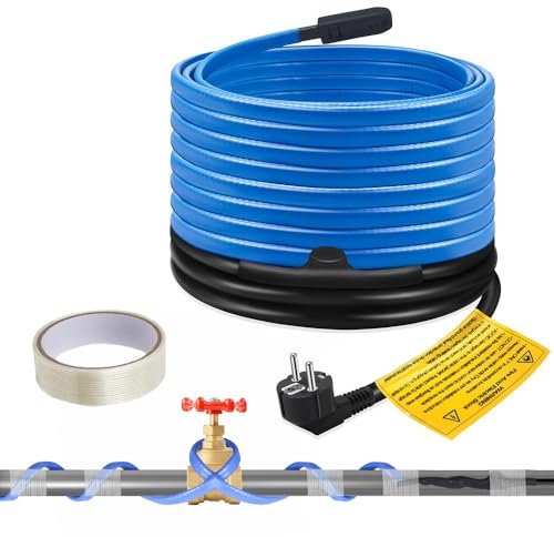 Hojalis 8M Câble Chauffant Antigel, 25W 230V Cordon Chauffant Antigel,Autorégulant Cable Chauffant Antigel,Cable Chauffant Plante, Câble Chauffant Étanche Pour Tuyauterie,pour Protéger Conduites d'Eau