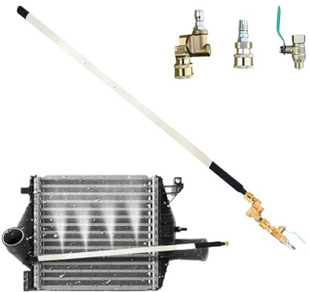Varilla De Limpieza De Radiador, 57cm Herramienta Portátil De Limpieza De Radiador, Enjuague De Radiador De Acero Inoxidable Y Limpiador con Soplador De Rotación De 180 Grados, 4500 PSI Herramienta