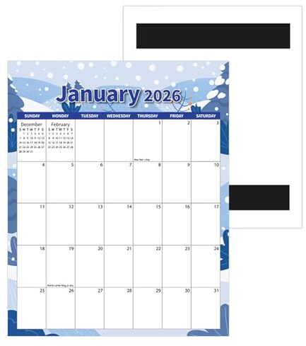 Shouxiut Calendrier magnétique 2026 pour réfrigérateur - 12 mois - Compte à rebours magnétique - Pour dortoir, bureau, appartement, table de conférence, salle de classe, école, bureau