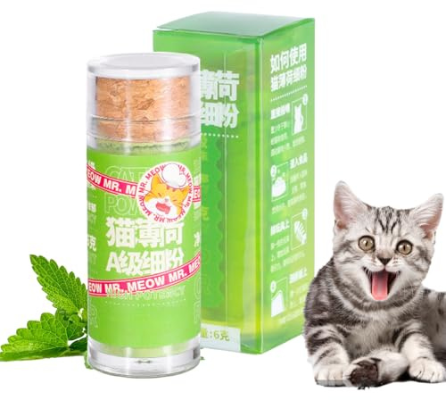 Generiskt kattgräs, 6 g kattkroppsvård pulver – kattmynta naturligt kattgodis, för välbefinnandet hos kattkatter, medelstora och