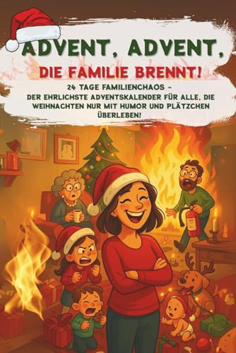 Advent, Advent, die Familie brennt! - 24 Tage Familienchaos | Der ehrlichste Adventskalender für alle, die Weihnachten nur mit Humor und Plätzchen überleben!