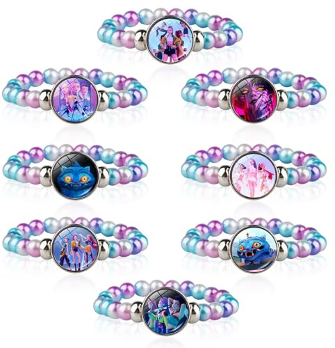 TCRZHHRX Collection de 8 Bracelets Animés K-p0p Dem0n Hun-ters - Bracelets Élastiques d'Amitié pour Enfants - Parfait pour Cosplay, Concert et École - Idée Cadeau pour un fan : anniversaire ou Pâques