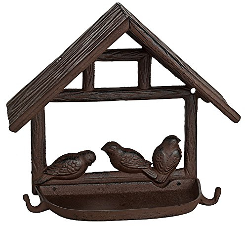 Vogelhaus aus Gusseisen, Futterplatz, Vögel Futterstation, Wandfutterschale