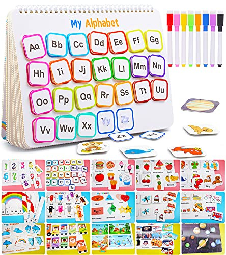 Huijing Montessori Preschool Learning Activities Busy Book - Workbook Activity Binder / Toys for Toddlers, Autism Learning Materials and Tracing Coloring Book