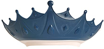 ISAKEN Doccia Cap per Bambino, Simpatico Cappello da Bagno Corona, Cappello Doccia Bambini Cuffia da Bagno per la Testa del Bambino Regolabile, Protezione Degli Occhi e Delle Orecchie (Blu)