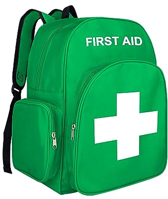 Jipemtra Red Emergency Bag First Aid Backpack Empty Medical Treatment First Responder Trauma Bags for Hiking Outdoors Travel Camping Daycare (LS)