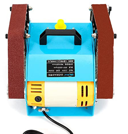 950W Elektrischer Doppelschleifer Tischbandschleifer Bandschleifmaschine Nassschleifmaschine Bandschleife Schleifgerät 800-6000 U/min