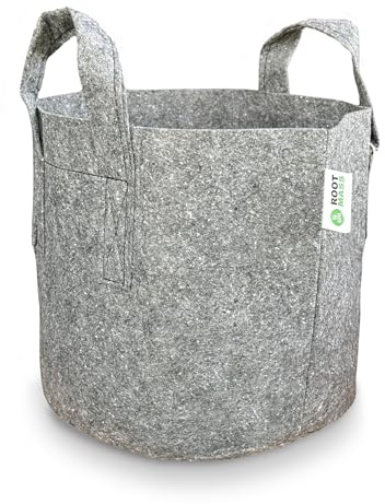 Growcery 5 Pack Fabric Plant Growing Bags, 8L, 12L, 16L, 20L Nonwoven Fabric Breathable Grow Bags Heavy Duty Thickened Root Aeration Garden Pots with Strap Handles, for Flowers and Vegetables (12L)