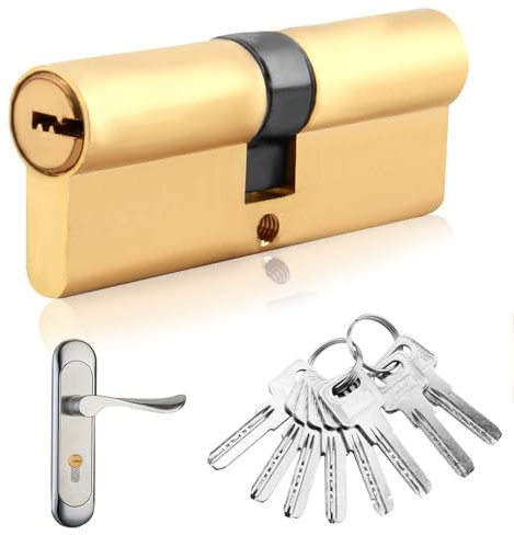 80mm(40/40) Thumb Turn UK Cylinder Lock,High-Security Door Barrel Lock with 8 Keys,Anti-Snap Anti-Drill Anti-Bump Anti-Pick Features,Solid Brass Barrel for UPVC Wooden Patio and Composite Doors