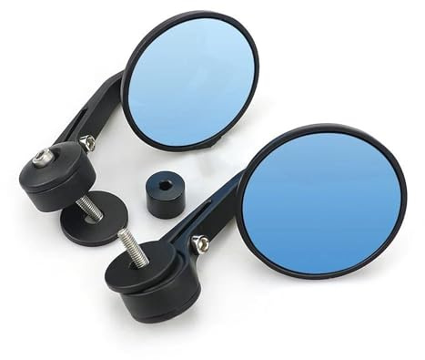 ZSHYTWE Guidon Latéraux Miroirs pour Svartpilen pour 401 250 701 Rétroviseur en Verre Bleu Bout De Barre De Guidon Rond Rétroviseurs Latéraux Accessoires De Moto Supports de Rétroviseurs