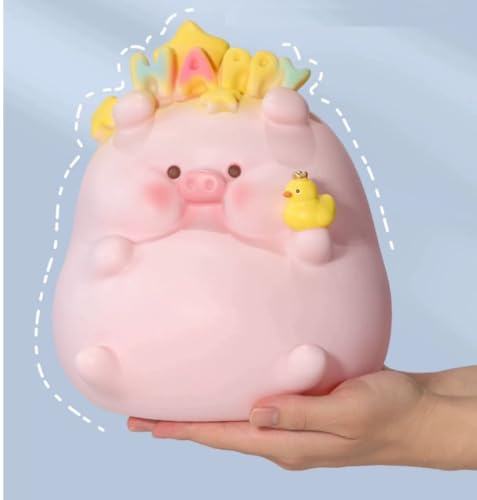 LPAMABA Tirelire en Forme de Cochon, Tirelire Émaillé Mignon, Tirelires avec Couvercle Rotatif Inférieur,Tirelires d'Épargne Grande Capacité Anti-Chutes, pour Monnaie Filles Garçons Adulte, Rose