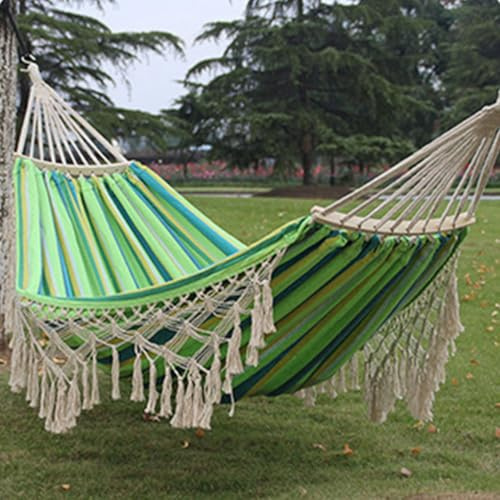 Amaca portatile da campeggio con barre di spalmatura in legno massiccio e cinghie per alberi, supporta fino a 200 kg, include borsa da viaggio per uso esterno/interno