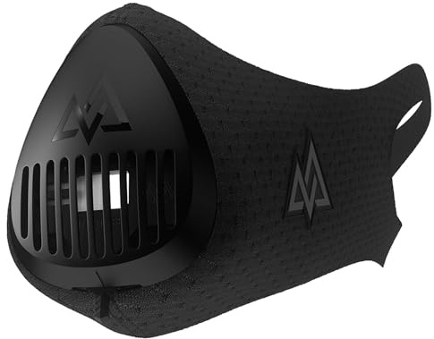 TrainingMask Mascarilla de entrenamiento para adultos 3.0, negro, M/70-120 kg