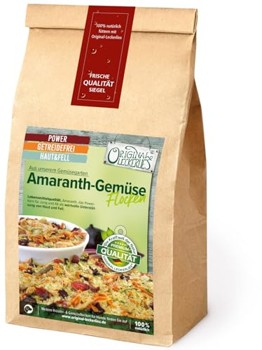 ORIGINAL LECKERLIES Amaranth-Gemüseflocken, 500g getreidefreie Gemüseflocken, Hundeflocken, Barf Zusatz Hund Hundefutter – Naturprodukt für Hunde