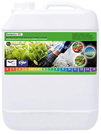 Nortembio Agro Reductor de pH Ecológico 5 L. Uso Universal. Desincrustante de Sistemas de Riego. Cultivos con Mejor Sabor y Aroma.