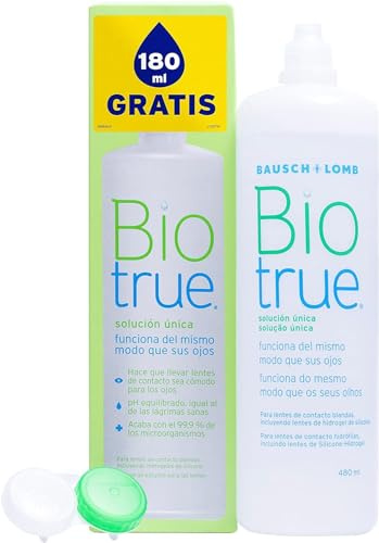Biotrue Bausch + Lomb Solución Única 300ml + 180ml gratis para lentes de contacto blandas