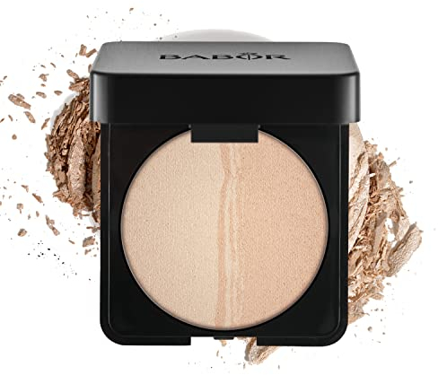 BABOR MAKE UP Satin Duo Highlighter, zweifarbiger Highlighter Puder, in gebackener Textur, für schöne Akzente im Gesicht, 6 g