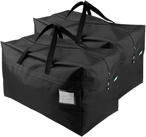 Paquete de 2, bolsas de viaje grandes de tamaño RV para vacaciones, viaje de negocios, organizador para mudanzas, para ir a la universidad, negras