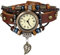 Silverora Damenuhren Vintage Leder Uhr Damen- Retro Rechteckige Analoge Quarz Armbanduhr Geflochtenes mehrschichtiges Verstellbares Lederarmband Uhr mit Blatt Perlen Geschenke für Frauen Mädchen