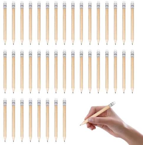 Lápices HB,40pcs Lápices de Madera,Lápices con Gomas,Lápices de Grafito,Mini Lápiz,Golf Lápiz,Lápices con Goma de Borrar,Lápices de Dibujo,Navidad Regalo para Oficina Dibujar y Escribir Papelería