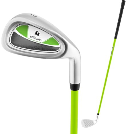 COSTWAY Fer de Club de Golf N° 7 pour Enfants, Club Individuel en Or avec Manche en Fibre de Verre et Couvre-Club, Club de Golf d'Entraînement Junior pour Droite (Vert,76 cm)